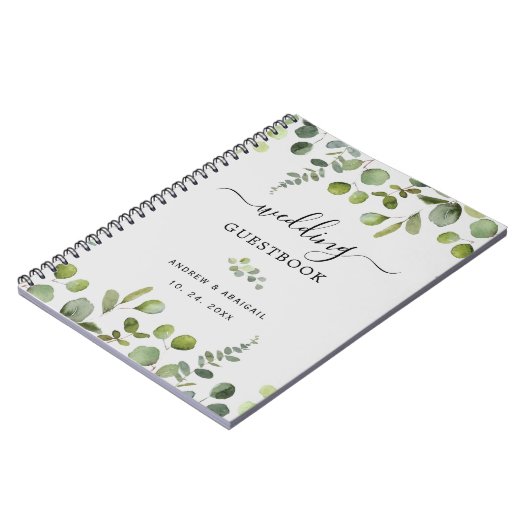 Elegant Eucalyptus Wedding Guestbook Notitieboek (Linkerzijde)