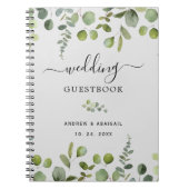 Elegant Eucalyptus Wedding Guestbook Notitieboek (Voorkant)