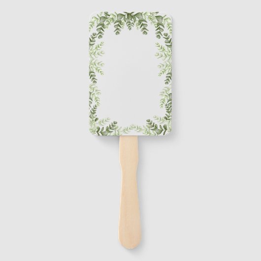 Elegant Eucalyptus Wedding Handwaaier (Achterkant)