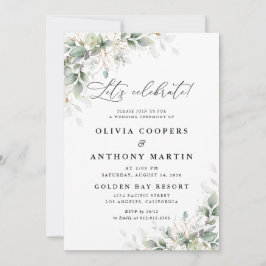  Elegant Eucalyptus Wedding Invitation Kaart