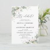 Elegant Eucalyptus Wedding Invitation Kaart (Staand voorkant)