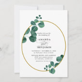 Elegant Eucalyptus Wedding Kaart (Voorkant)