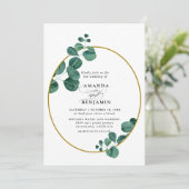 Elegant Eucalyptus Wedding Kaart (Staand voorkant)