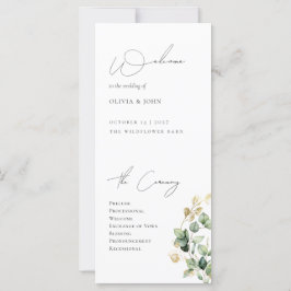 Elegant Eucalyptus Wedding Programme