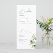 Elegant Eucalyptus Wedding Programme (Staand voorkant)