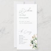 Elegant Eucalyptus Wedding Programme (Voorkant)
