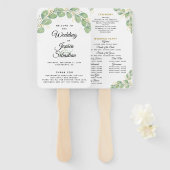 Elegant Eucalyptus Wedding Programme Handwaaier (Voorkant en achterkant)