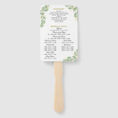 Elegant Eucalyptus Wedding Programme Handwaaier (Achterkant)