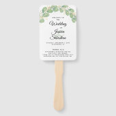 Elegant Eucalyptus Wedding Programme Handwaaier (Voorkant)
