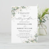 Elegant Eucalyptus Wedding Reception Invitation  Kaart (Staand voorkant)