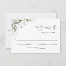  Elegant Eucalyptus Wedding RSVP Card