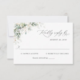  Elegant Eucalyptus Wedding RSVP Card Kaartje