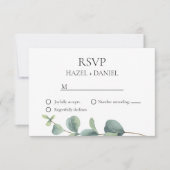 Elegant Eucalyptus Wedding RSVP Kaartje (Voorkant)