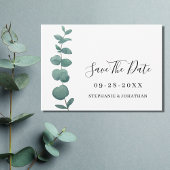 Elegant Eucalyptus Wedding Save the Date Kaart