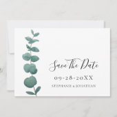 Elegant Eucalyptus Wedding Save the Date Kaart (Voorkant)