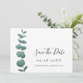 Elegant Eucalyptus Wedding Save the Date Kaart (Staand voorkant)