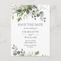 Elegant Eucalyptus Wedding Save the Date QR Code