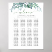 Elegant Eucalyptus Wedding Seating Chart Poster (Voorkant)