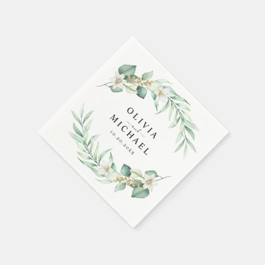Elegant Eucalyptus Wedding Servet (Hoek)