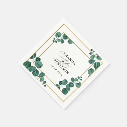Elegant Eucalyptus Wedding Servet (Hoek)