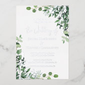Elegant Eucalyptus Wedding Silver Folie Uitnodiging (Voorkant)