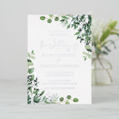 Elegant Eucalyptus Wedding Silver Folie Uitnodiging (Staand Voorkant)