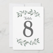 Elegant Eucalyptus Wedding Suite Tabelnummers Kaart (Voorkant)