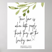 Elegant Eucalyptus Wedding True Love Welkom Poster (Voorkant)