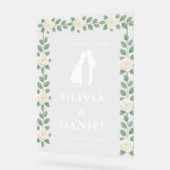 Elegant Eucalyptus Wedding Welcome Acryl Bord (Hoek)