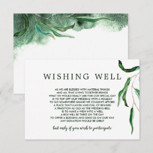 Elegant Eucalyptus Wedding Wishing Well Insert Kaart