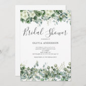 Elegant Eucalyptus White Foral Vrijgezellenfeest Kaart (Voorkant / Achterkant)