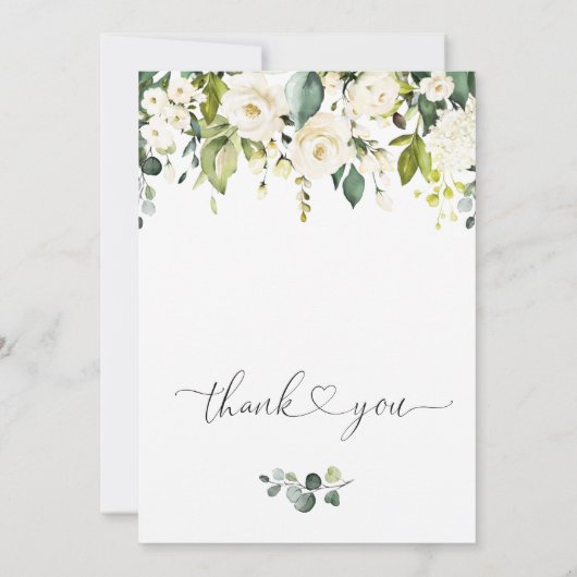 Elegant Eucalyptus White Roses Bridal Brunch Kaart (Achterkant)