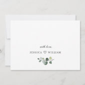 Elegant Eucalyptus White Roses Bridal Luncheon Kaart (Achterkant)