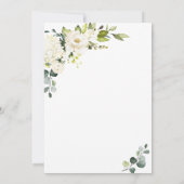 Elegant Eucalyptus White Roses Brunch & Bubble Kaart (Achterkant)