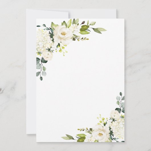 Elegant Eucalyptus White Roses Brunch & Bubble Kaart (Achterkant)