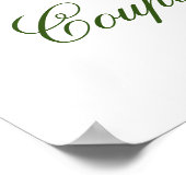 Elegant Eucalyptus White Roses Couples Shower Poster (Hoek)