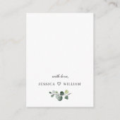 Elegant Eucalyptus White Roses Display Shower Encl Informatiekaartje (Achterkant)