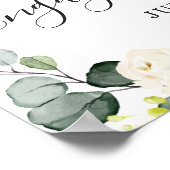 Elegant Eucalyptus White Roses Engagement Party Poster (Hoek)