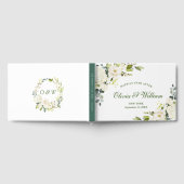 Elegant Eucalyptus White Roses Floral Wedding Gastenboek (Volledig)