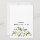 Elegant Eucalyptus White Roses Floral Wedding Save The Date (Achterkant)