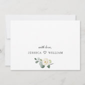 Elegant Eucalyptus White Roses Floral Wedding Save The Date (Achterkant)