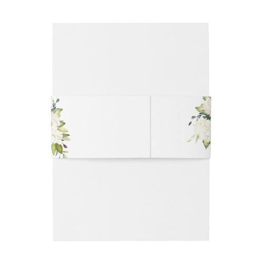 Elegant Eucalyptus White Roses Floral Wedding Uitnodigingen Wikkel (Achterkant Voorbeeld)