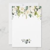 Elegant Eucalyptus White Roses Greenery Wedding Kaart (Achterkant)