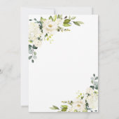 Elegant Eucalyptus White Roses Greenery Wedding Kaart (Achterkant)