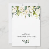 Elegant Eucalyptus White Roses REHEARSAL DINNER Kaart (Achterkant)