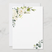 Elegant Eucalyptus White Roses REHEARSAL DINNER Kaart (Achterkant)