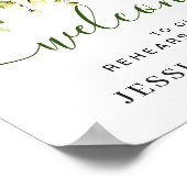 Elegant Eucalyptus White Roses REHEARSAL DINNER Po Poster (Hoek)