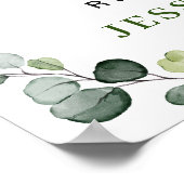 Elegant Eucalyptus White Roses Rehearsal Dinner Poster (Hoek)