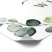 Elegant Eucalyptus White Roses Rehearsal Dinner Poster (Hoek)