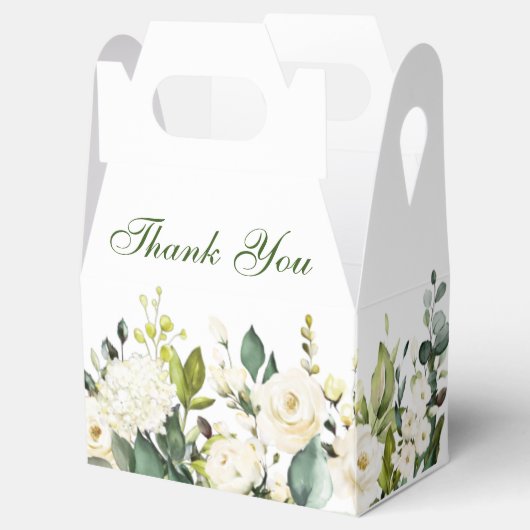 Elegant Eucalyptus White Roses Vrijgezellenfeest Bedankdoosjes (Geopend)